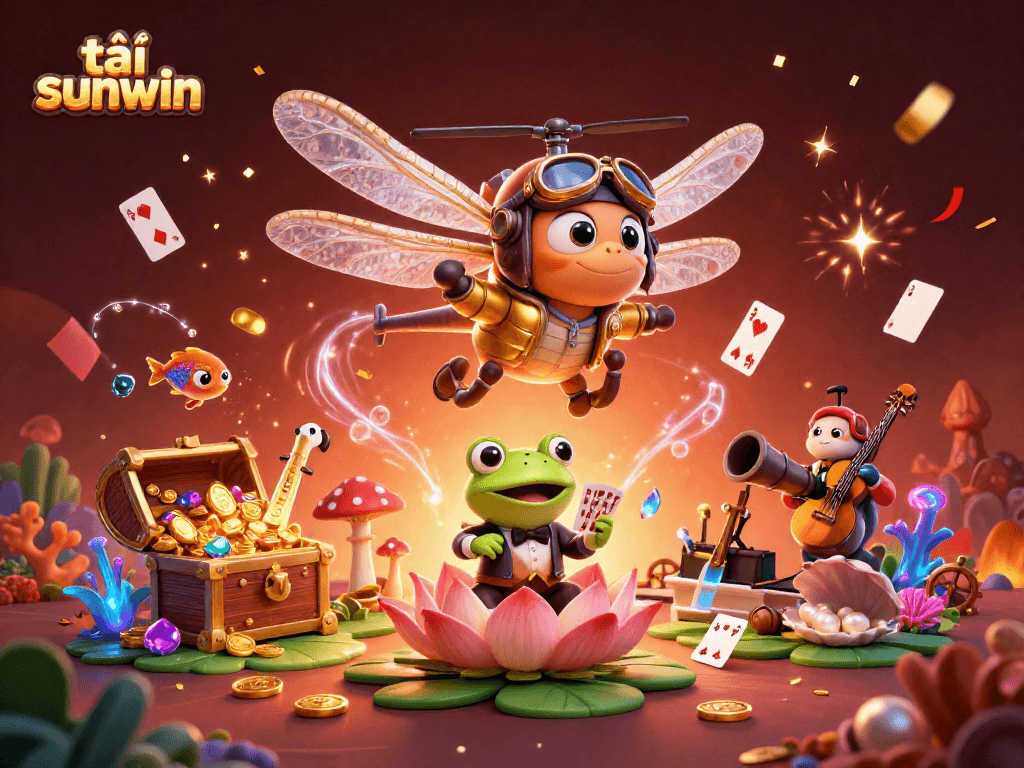 Experience the thrill of tải sunwin with vibrant characters amid colorful casino scenes.
