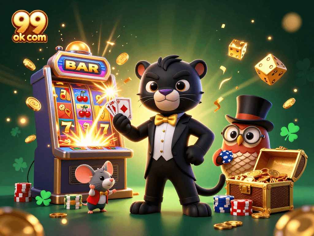 Experience the thrill of winning strategies at 99 ok com with this vibrant casino scene.