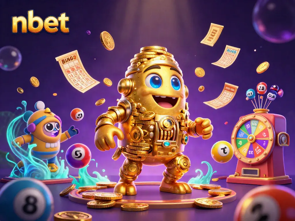 Experience vibrant gaming excitement with nbet's dynamic golden golem and lively casino elements.