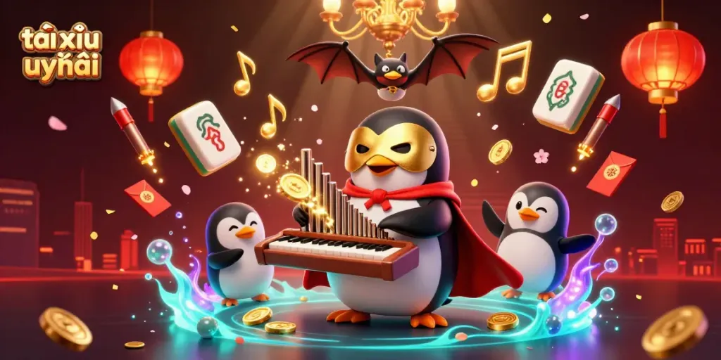 Experience the excitement of tài xỉu uy tín through a vibrant 3D casino scene.