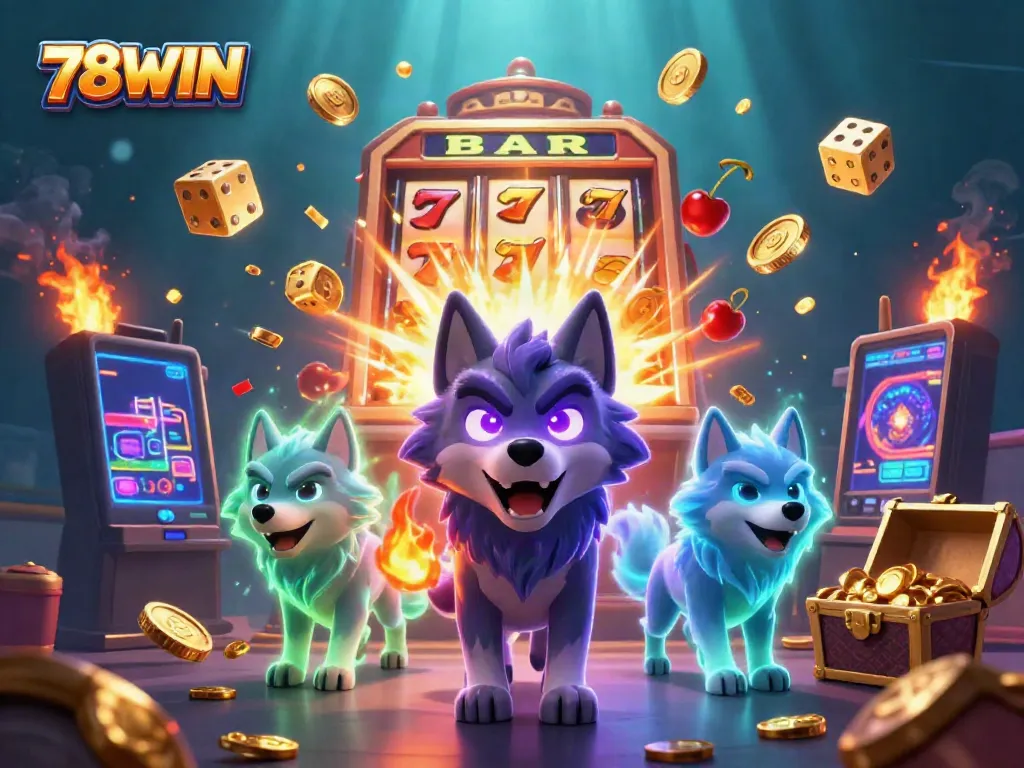 Experience the excitement of 78WIN with captivating ghostly wolf leaders amidst a jackpot explosion.