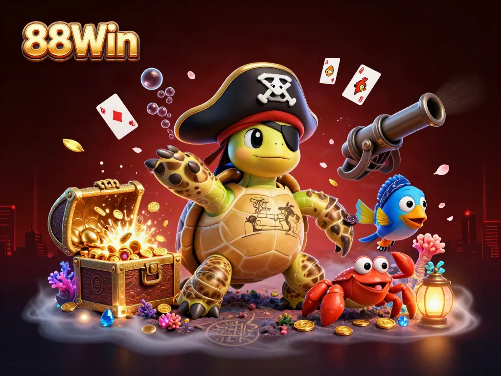 Experience thrilling wins at 88Win with engaging characters and vibrant treasure-filled scenes.
