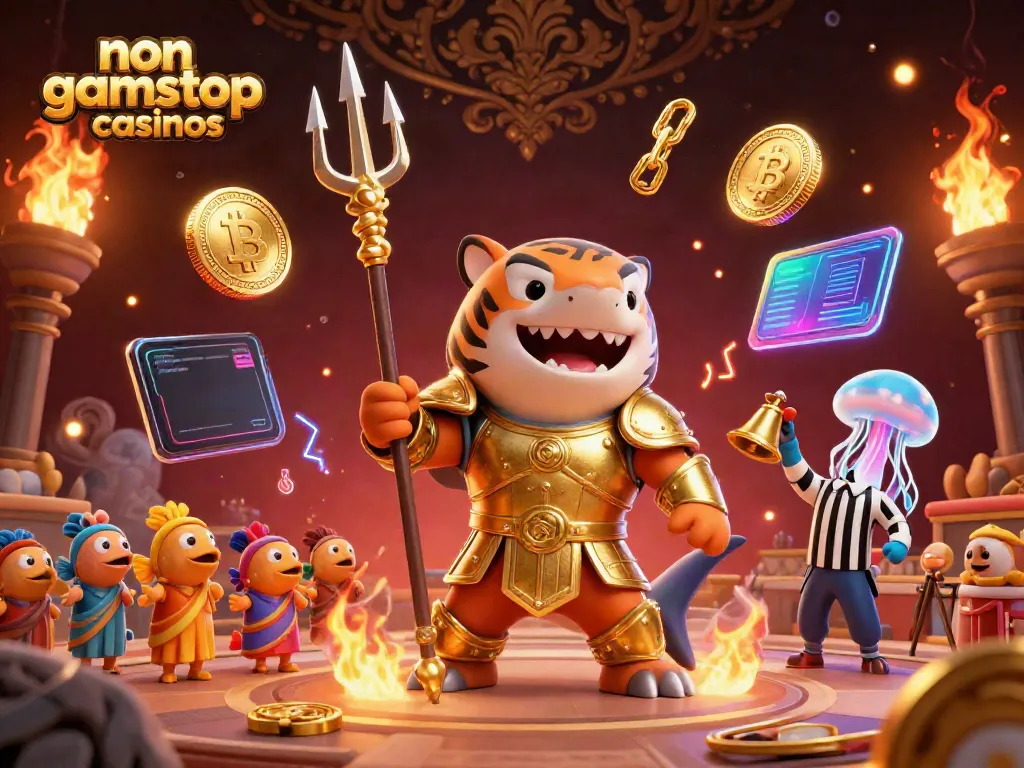 Experience non gamstop casinos in an underwater colosseum with vivid characters and casino elements.
