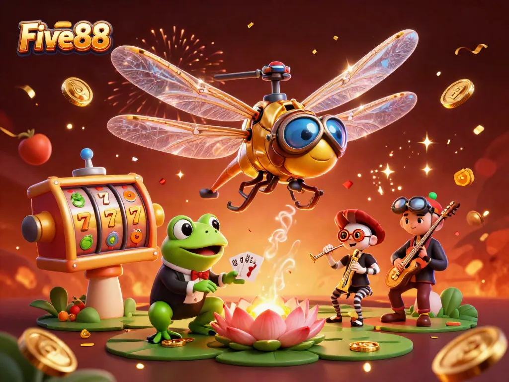 Experience exciting gameplay at Five88 with vibrant 3D characters and dynamic casino elements.