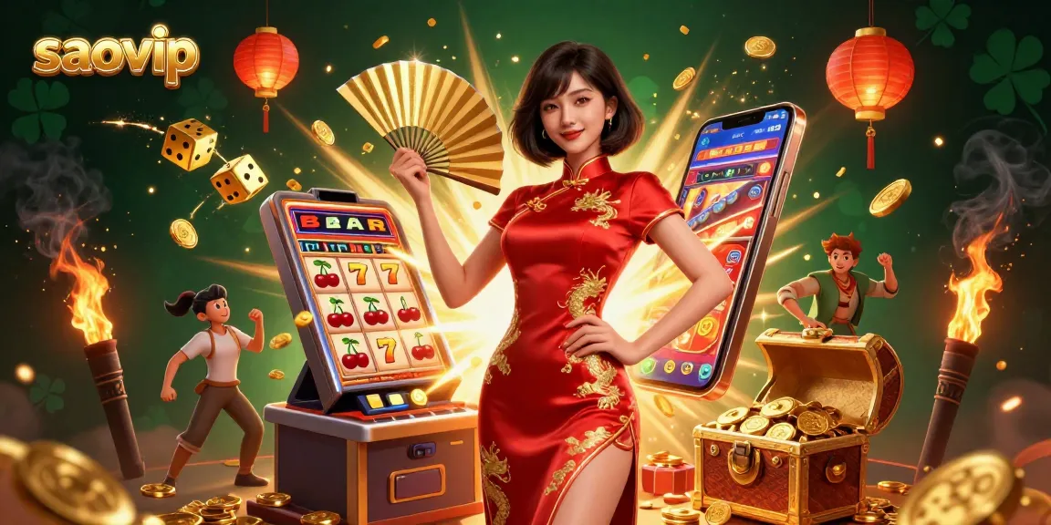 Play exciting games at saovip with winning chances illustrated by vibrant casino elements.