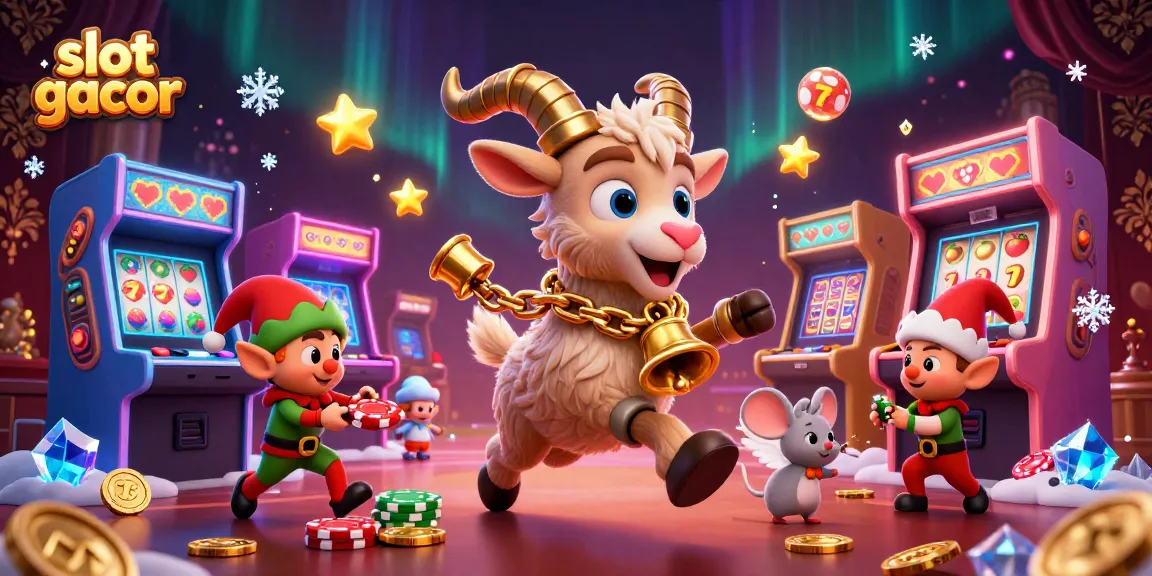 Experience excitement with slot gacor in a dynamic casino scene featuring whimsical characters.
