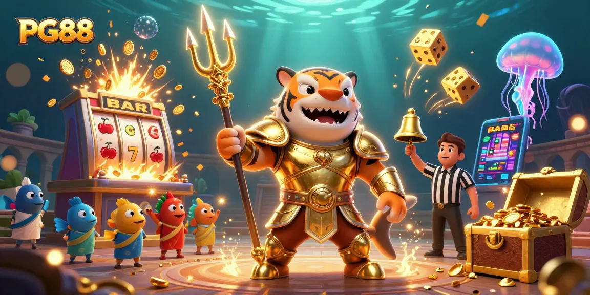 Experience the excitement of PG88 with vibrant illustrations showcasing thrilling casino elements.