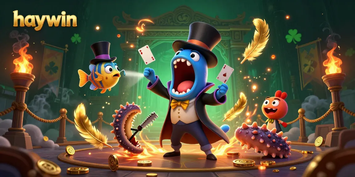Experience dynamic card tricks at haywin with vibrant characters in a thrilling casino atmosphere.