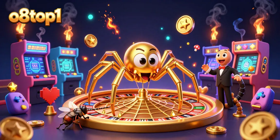 Place bets with excitement at o8top1's vibrant casino-themed 3D illustration showcasing animated characters and dynamic gaming elements.