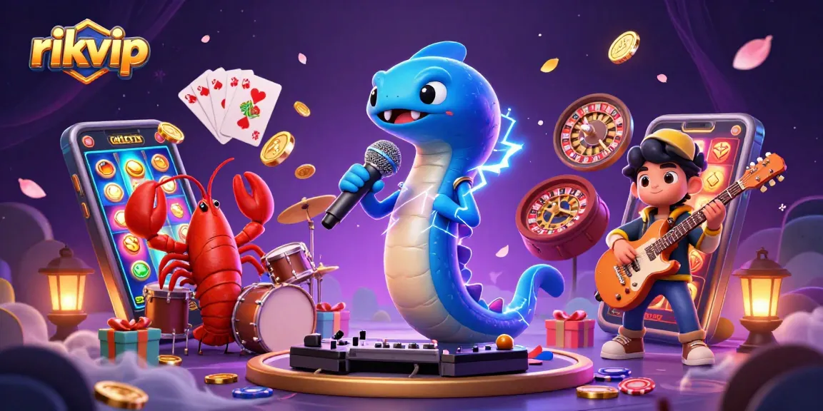 Experience thrilling games at rikvip with electric eel DJ and vibrant underwater casino scene.
