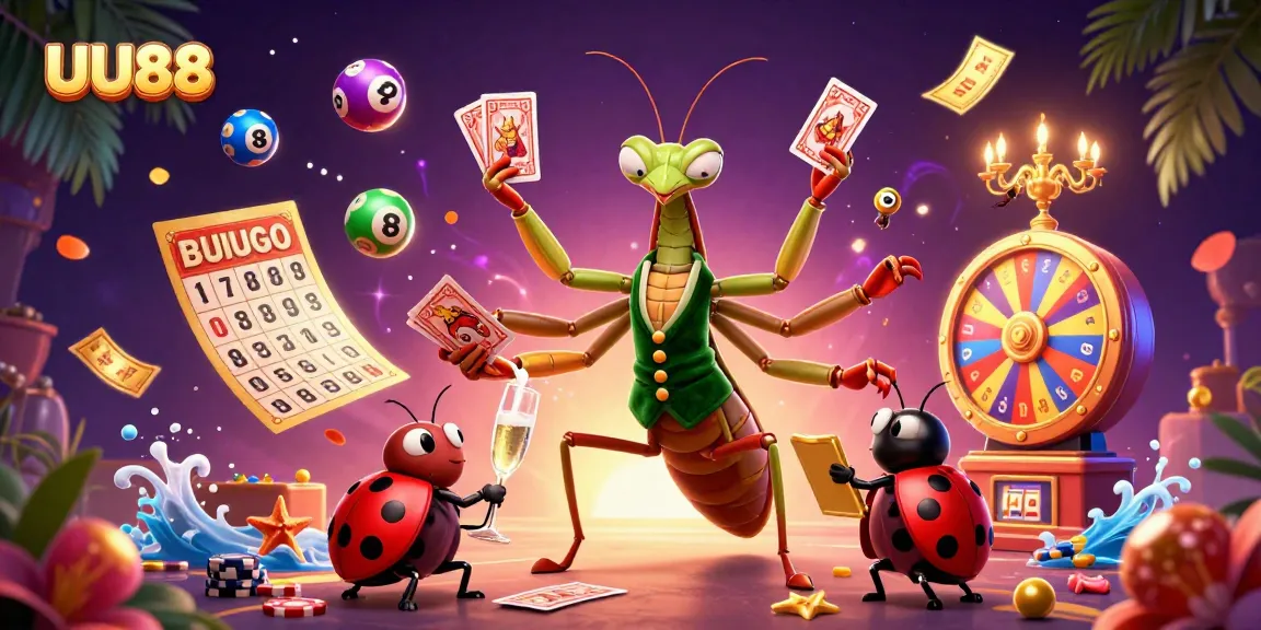 Play and win at UU88 with vibrant 3D elements and animated casino characters.