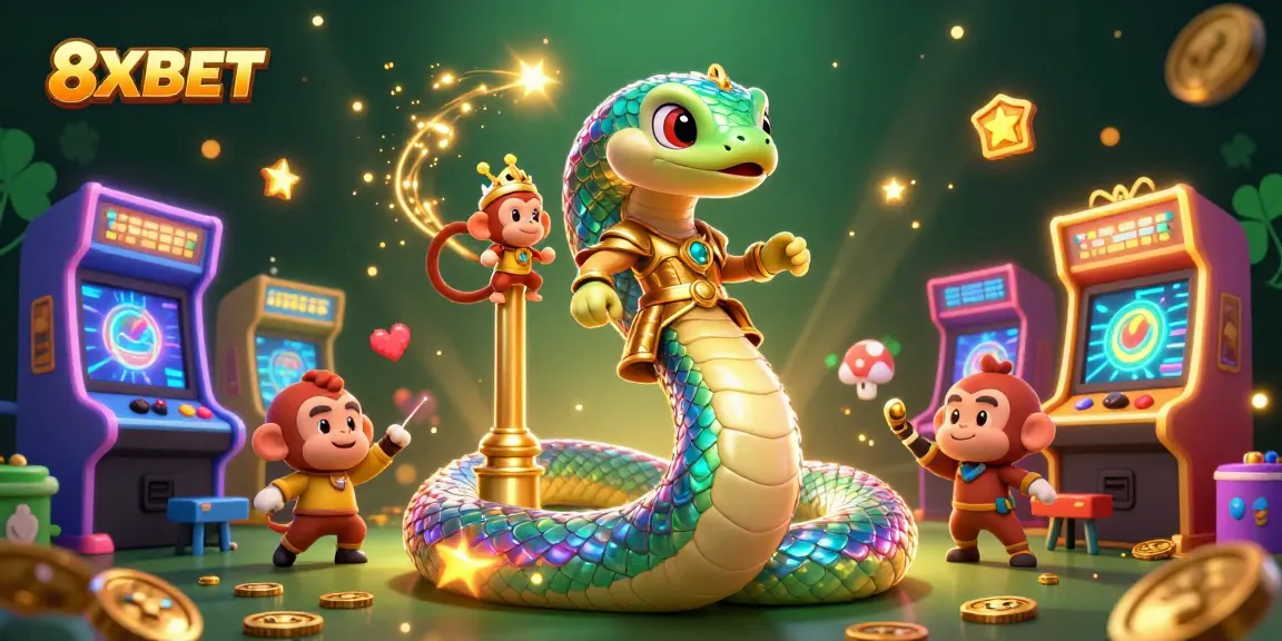 Engage in thrilling gameplay with 8XBET's dynamic gambling adventure featuring vibrant characters and elements.