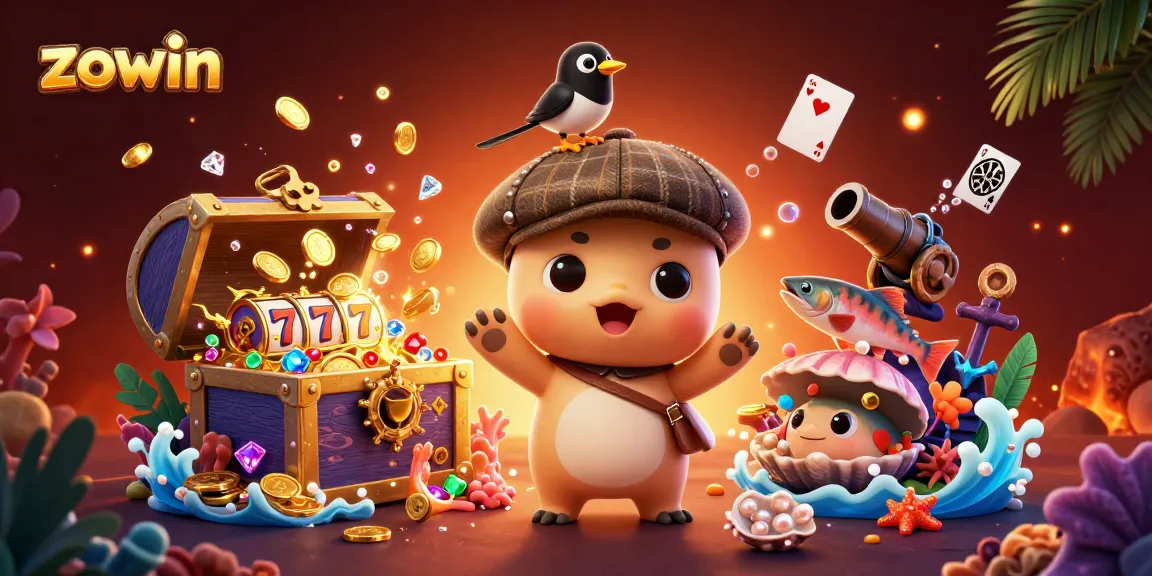 Zowin brings excitement as cartoon characters play amongst festive gambling elements under the sea.