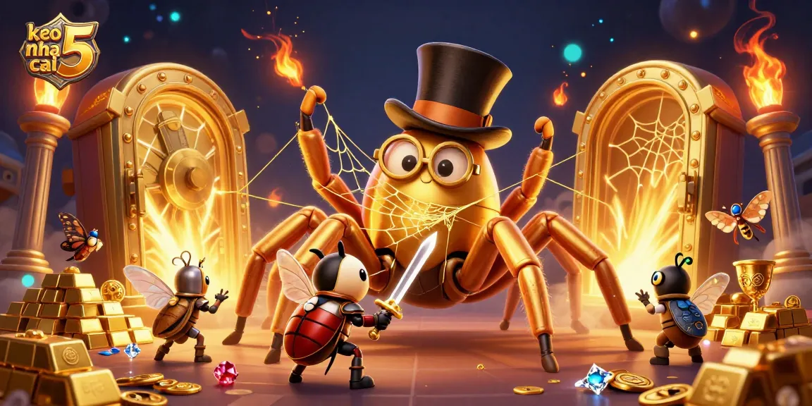Engage with keo nha cai 5 through this vibrant illustration of courageous characters weaving success amidst casino riches.