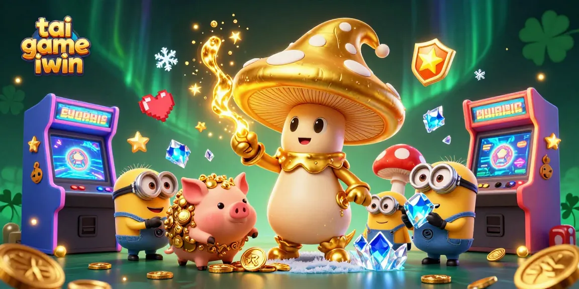 Experience the excitement of tai game iwin with magical gaming elements glowing in a vibrant 3D casino scene.