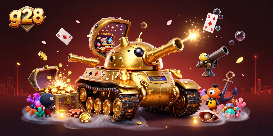 g28 reveals an exciting animated casino scene with a golden beetle tank and treasures