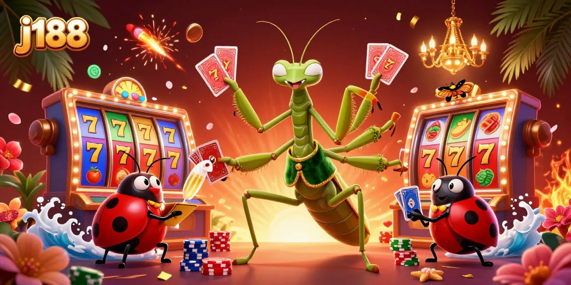 Engage with the thrilling action at j188 featuring vibrant characters in a lively casino scene.