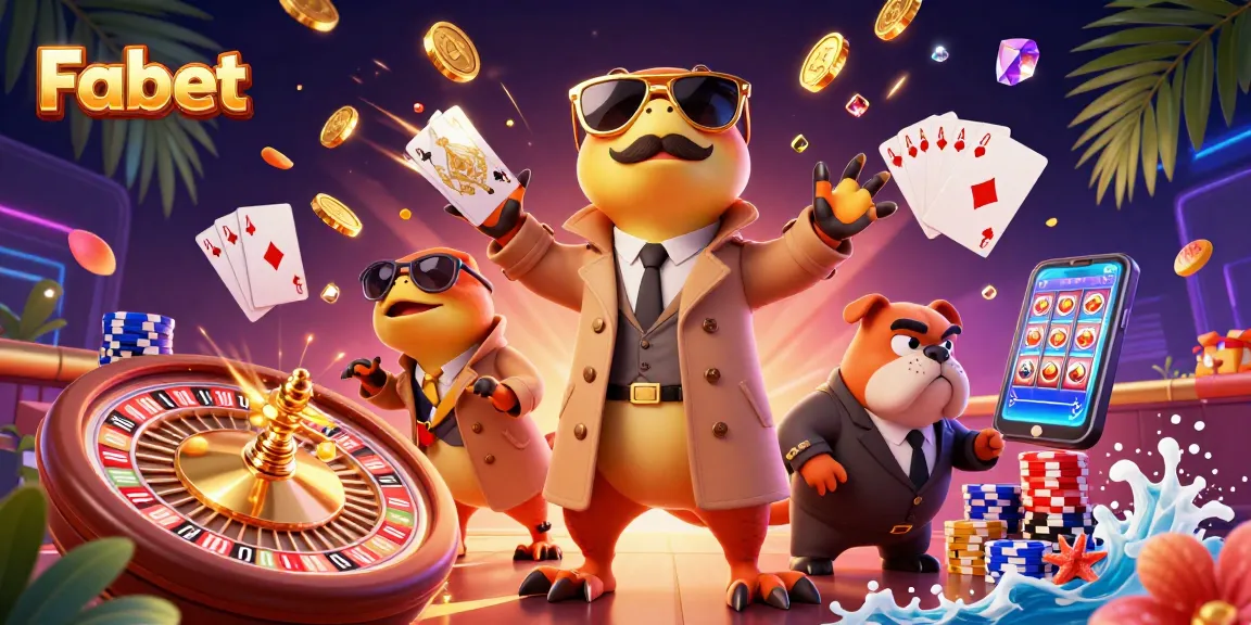 Fabet players enjoying a dynamic casino scene with animated raptors and vibrant gaming elements.