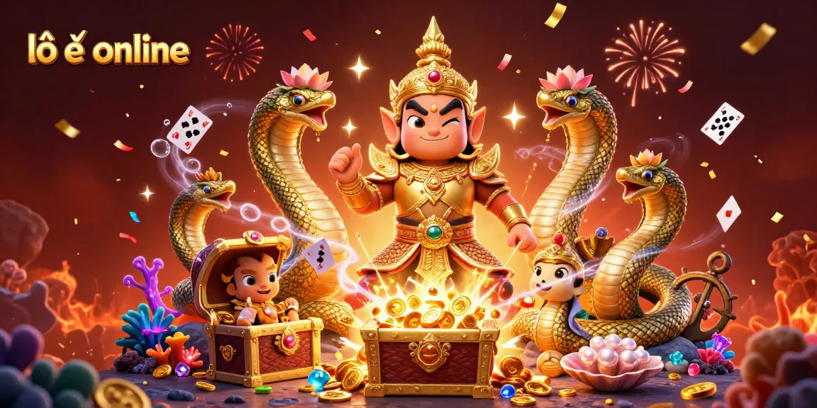 Engage in lô đề online excitement with colorful treasures and friendly guardians in a dynamic casino scene.